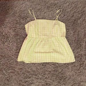 Lime Green and White Wild Fable Tank Top. Size S.